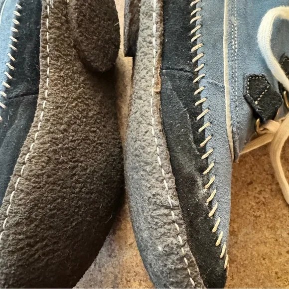 Women’s Sorel Size 6 Blue/Black Suede Joplin Boots w Lace Tie Closure - Picture 7 of 14